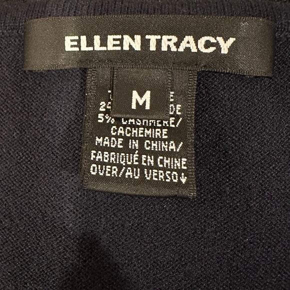 Ellen Tracy Navy Blue Knit Sleeveless Top sz M - Picture 4 of 7